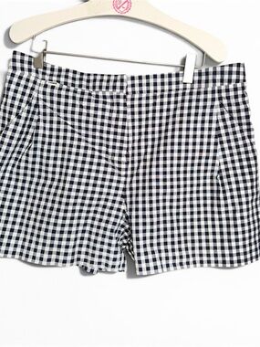 Lacoste Navy and White Gingham Bermuda Shorts